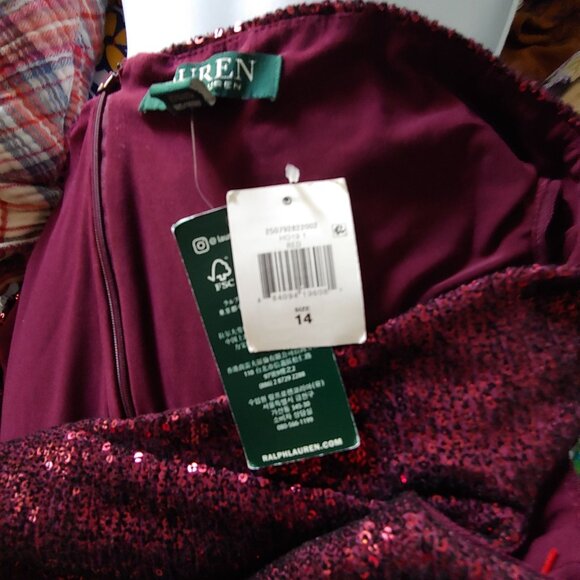 Lauren Ralph Lauren Maralyse All Over Sequin Off Shoulder Feminine Elegant 14 - Picture 13 of 16